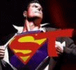 Superterran-as-Superman banner — Superman opening his shirt to reveal an &ldquo;ST&rdquo; crest