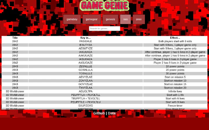 Game Genie Lookup screenshot