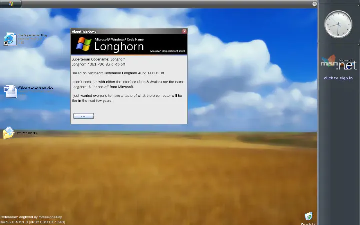 Codename Longhorn screenshot