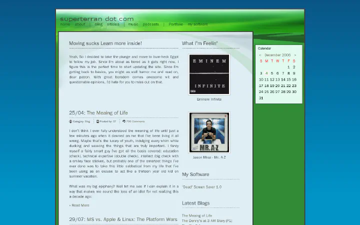 superterran.com 2006 screenshot