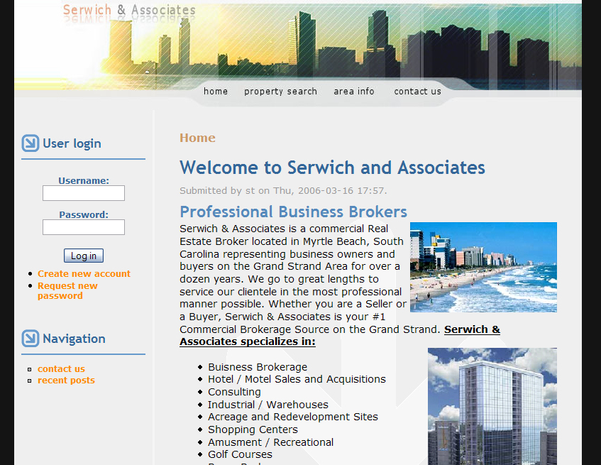 Serwich & Associates website, 2006